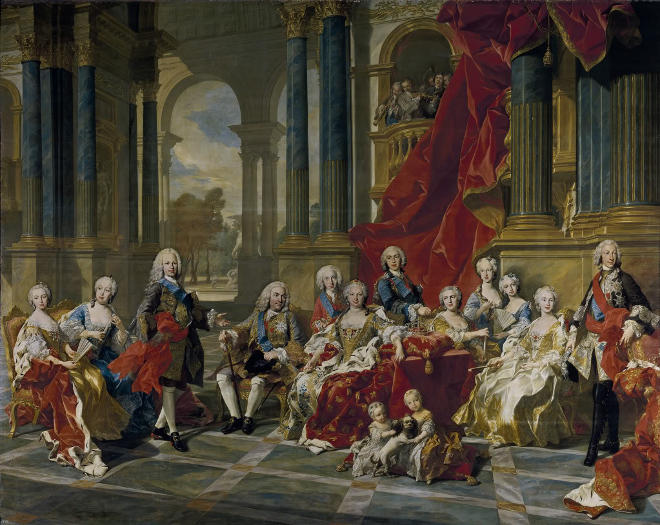 Louis-Michel van Loo,  La famiglia di Filippo V, 1743